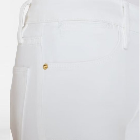 Frame Denim Le High Flare Jeans in Blanc White Stretch Flare Jeans Women - Picture 6 of 13
